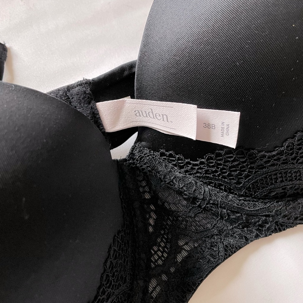 Auden 38B Convertible Black Lace Bra